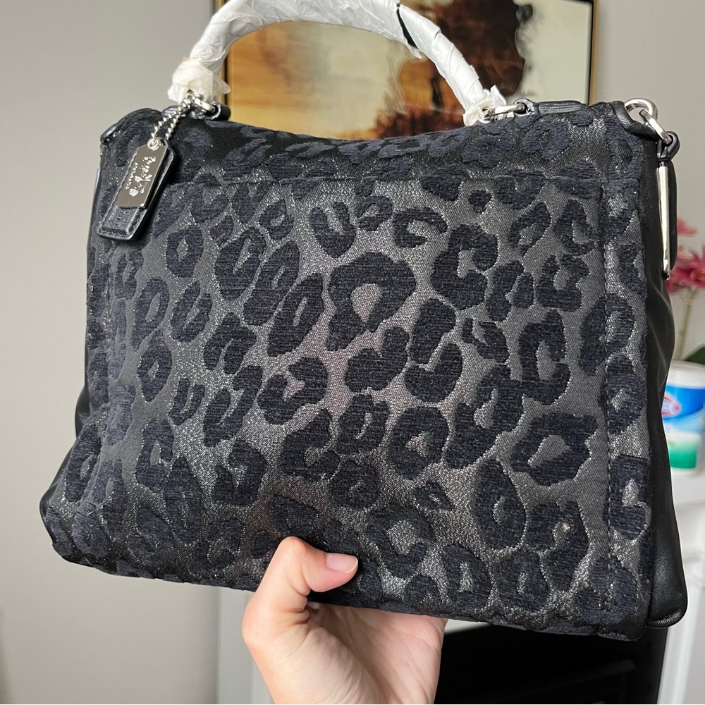 NWOT NEW COACH MADISON CHENILLE LEOPARD SMALL SADIE FLAP SATCHEL HANDBAG 26284 - Picture 8 of 8